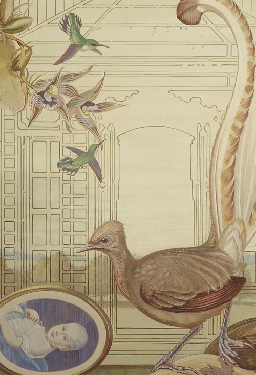 \"Le Roi de Rome\"
Detail with Lyrebird and portrait of Roi de Rome, Bonapartes only child.
Mural painting in the entrance of Herengracht 40. Photo: Eddy Wenting