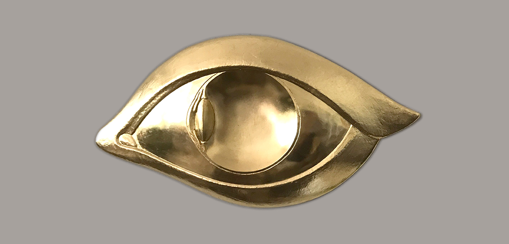 Het oog van Landfort. Bijna een meter breed en bekleed met 23 kt goud. <p>.