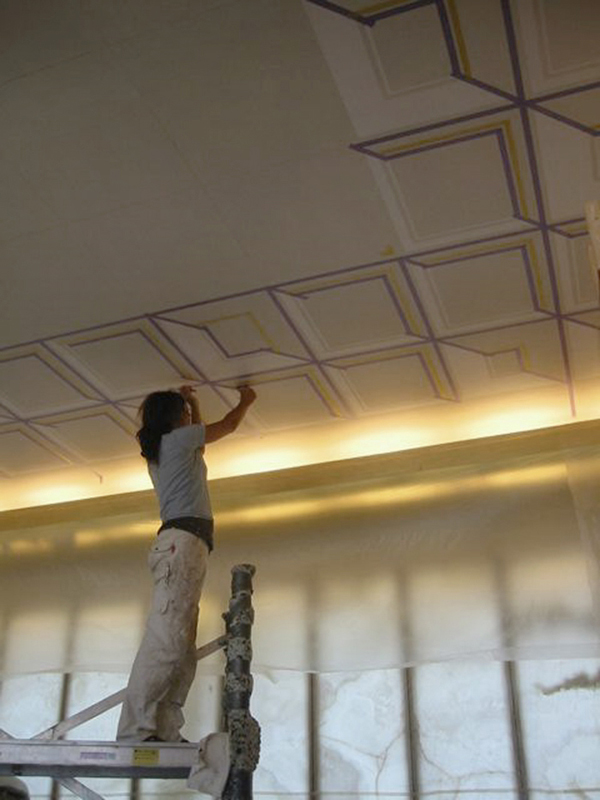 first stages of our 60 M² ceiling for a Cees Dam designed boardroom 