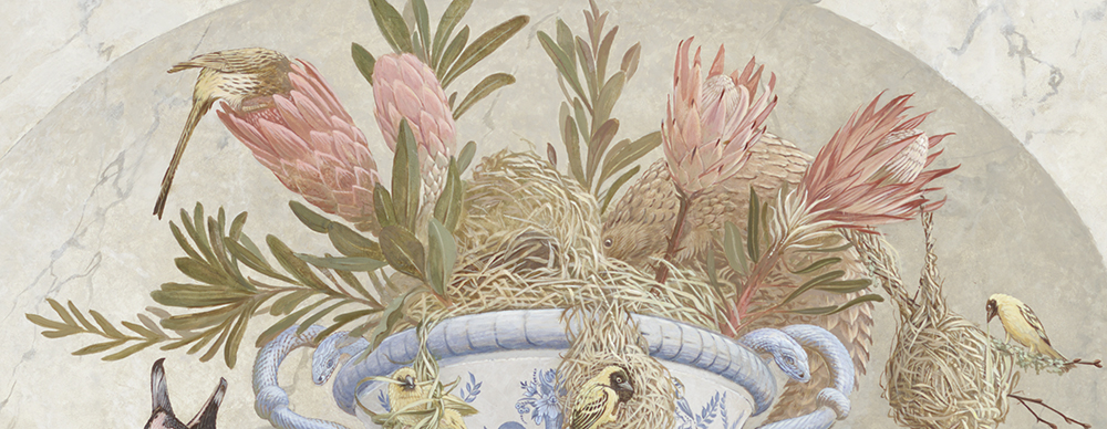 Protea flowers, Sugarbird, Cape- and Masked Weavers, Pangolin  <p>.