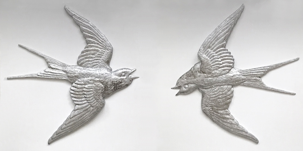 The Barn Swallows<p>Cast metal elements fresh from the foundry<p>Ready for gilding<p>.
