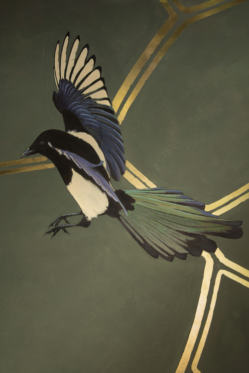 Lean, agile and intelligent forest birds, thriving in this modern urban environment. <p>
Magpies have built a name for themselves as having a strong appetite for glam and a habit of stealing glittering objects.