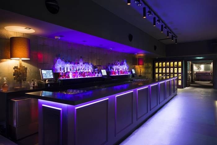 This new spacious club features one of the longest bars in Europe and is decorated with a bright palette of pastel-colors.