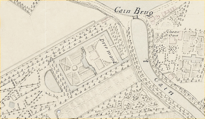 The impressive layout of the baroque gardens at Schoonoord and Driemond, early 18th century. <p>.