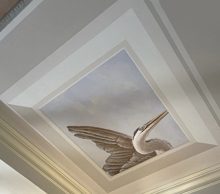 Blue Heron<p><h6>- Detail of the installed ceiling - Walls by Pierre Finkelstein -</h6><p>.