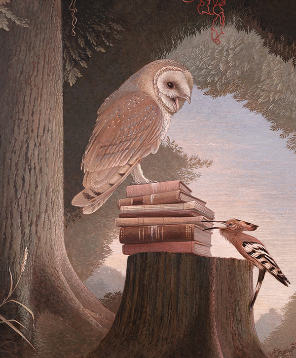 Barn Owl and Hoopoe (detail ) <p>.