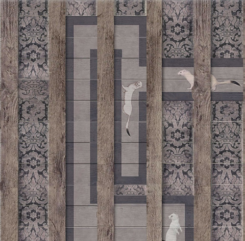 These rough sketches of Rabbits and Ermines were the initial proposal for the seventy square meter garden room. <p>We\'re still in love with the idea <p>.