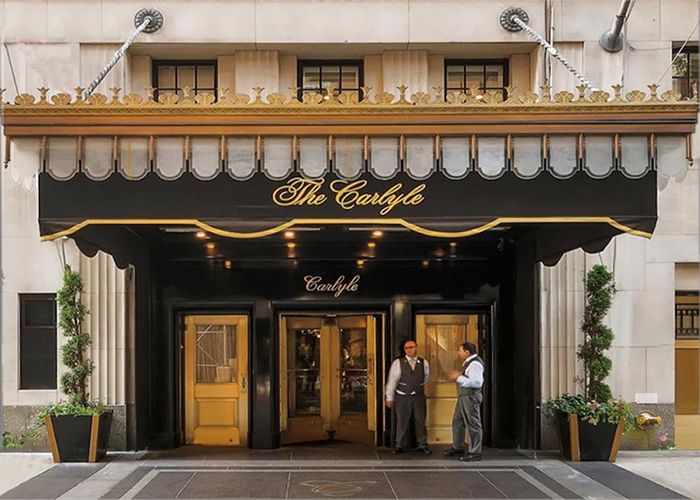 The Carlyle Hotel NYC<p>
entrance on 76 st <p>.