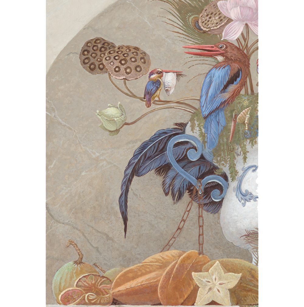 Kingfishers, Lotus and Starfruit<p>- Ceylon -<p>.